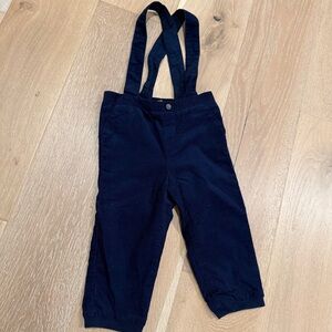 Janie and Jack Dark navy corduroy overalls